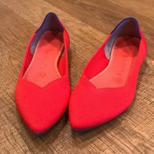 Rothy’s Pointed-Toe Flat in Flame (Retired Color!)